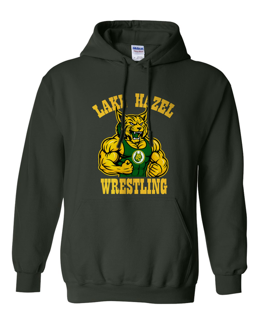 Lake Hazel Wrestling Hoodie - Gildan 18500 Forest