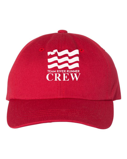 Team River Runner CREW dad hat - Cranberry (Yupoong 6245CM)